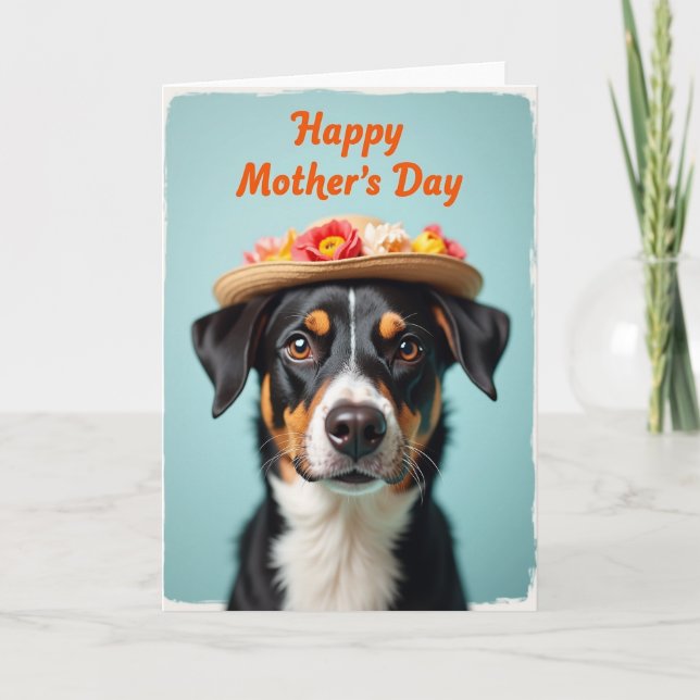 Distressed Dog Mothers Day Card (Front)
