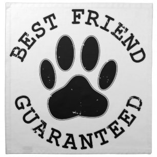 Distressed Dog Paw Best Friend Guaranteed Cloth Napkin