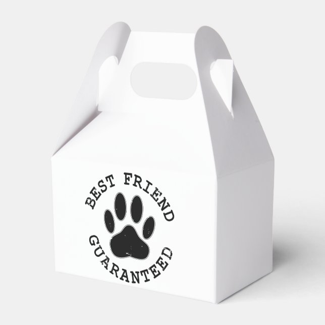 Distressed Dog Paw Best Friend Guaranteed Favor Boxes (Front Side)