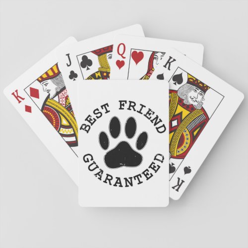 Distressed Dog Paw Best Friend Guaranteed Playing Cards