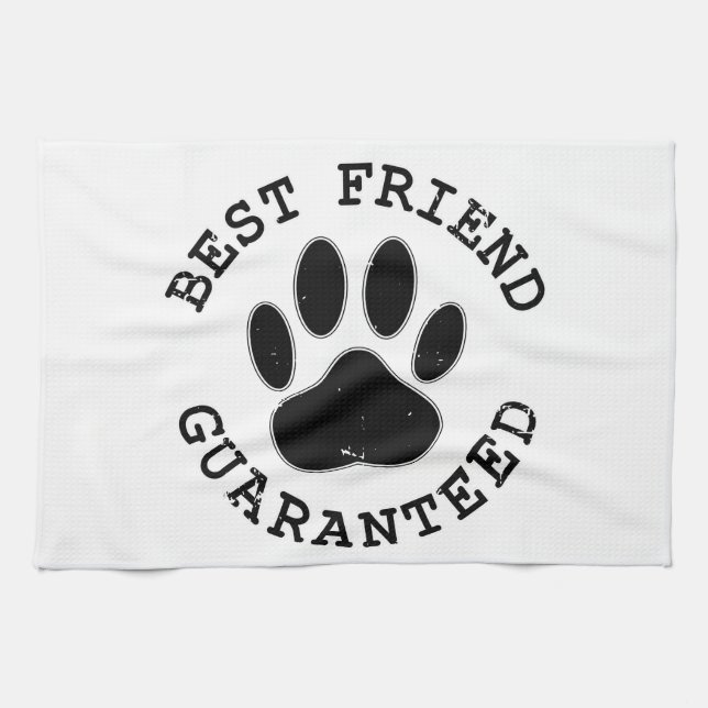 Distressed Dog Paw Best Friend Guaranteed Towel (Horizontal)