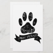 Distressed Dog Paw With Ribbon (Front/Back)