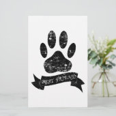 Distressed Dog Paw With Ribbon (Standing Front)