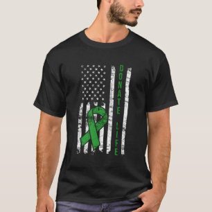 Distressed Donate Life Usa Flag Organ Ney Donor Ri T-Shirt