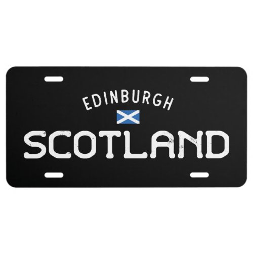 Distressed Edinburgh Scotland License Plate