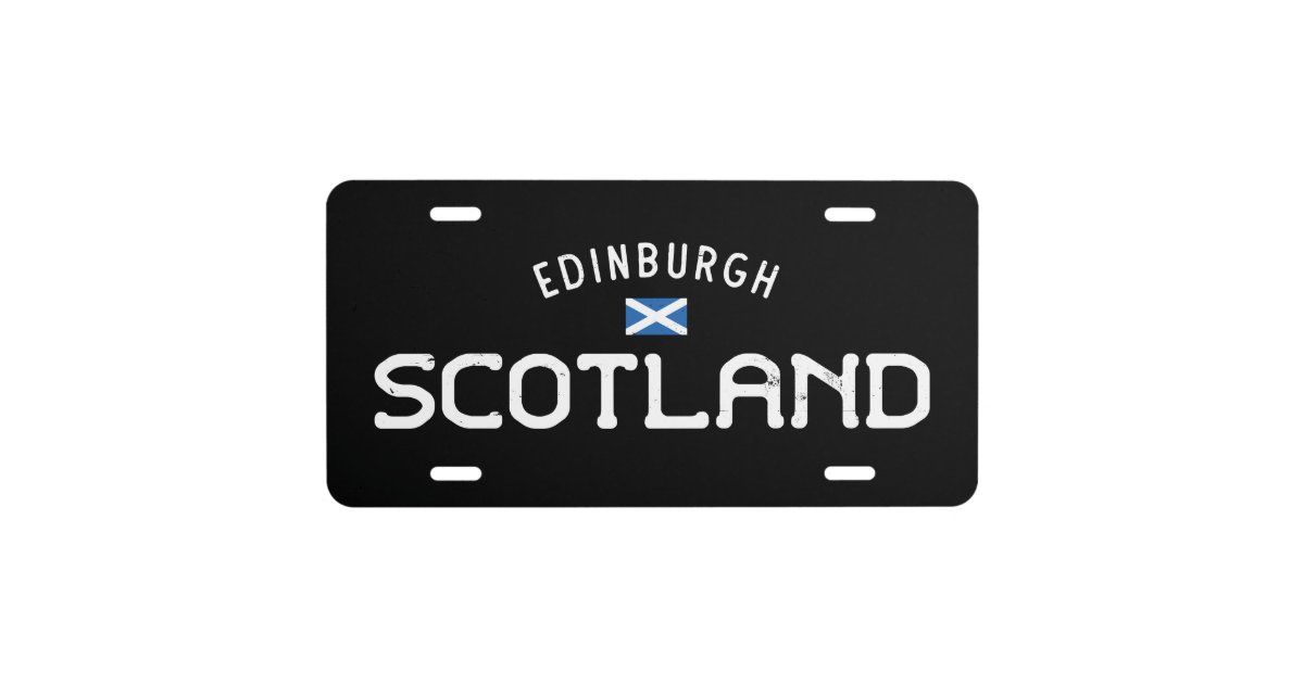 Distressed Edinburgh Scotland License Plate