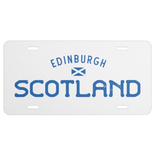 Distressed Edinburgh Scotland License Plate
