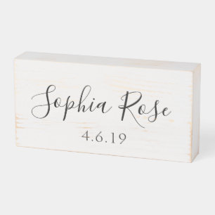Distressed Elegant Baby Room Custom Name Wooden Box Sign