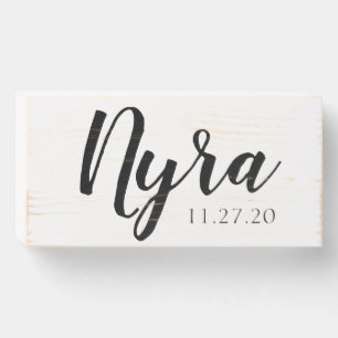 Distressed Elegant Baby Room Custom Name Wooden Box Sign