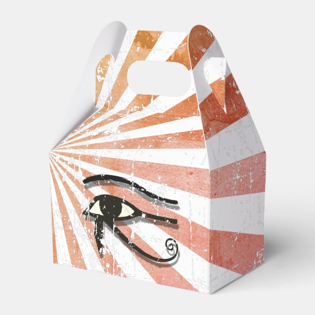 Distressed Eye Of Horus  Egyptian Symbol Retro Sun Favor Boxes (Front Side)