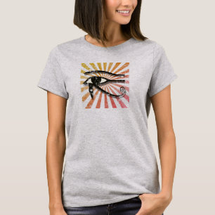 Distressed Eye Of Horus Egyptian Symbol Retro Sun T-Shirt