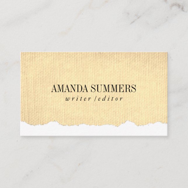 Distressed Fabric Business Card (Front)