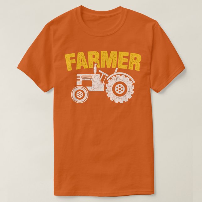 Distressed Farm Tractor Farmer Graphic  T-Shirt (Design Front)