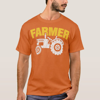 Distressed Farm Tractor Farmer Graphic  T-Shirt