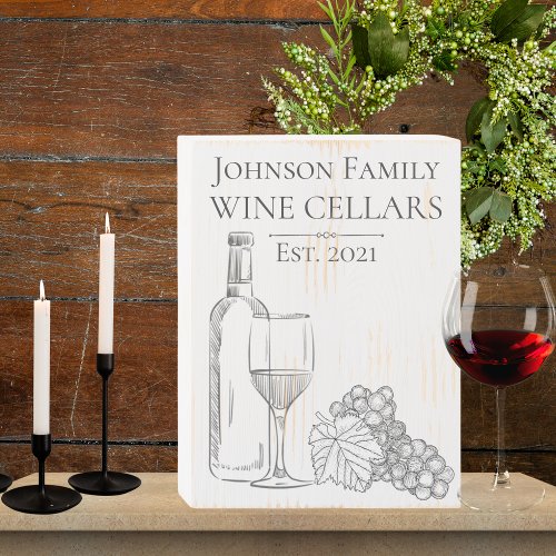 Distressed Farmhouse Style Family Wine Cellars  Wooden Box Sign