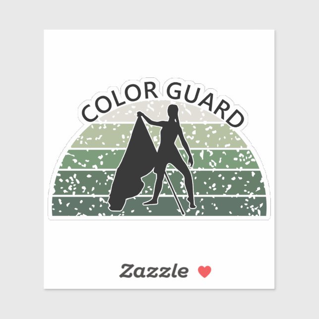 Distressed Female Flag Silhouette - Green, Sticker (Sheet)