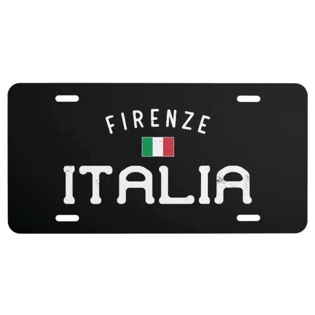 Distressed Firenze Italia (Florence Italy) License Plate (Front)