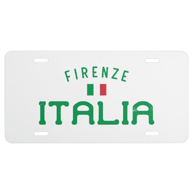 Distressed Firenze Italia (Florence Italy) License Plate (Front)