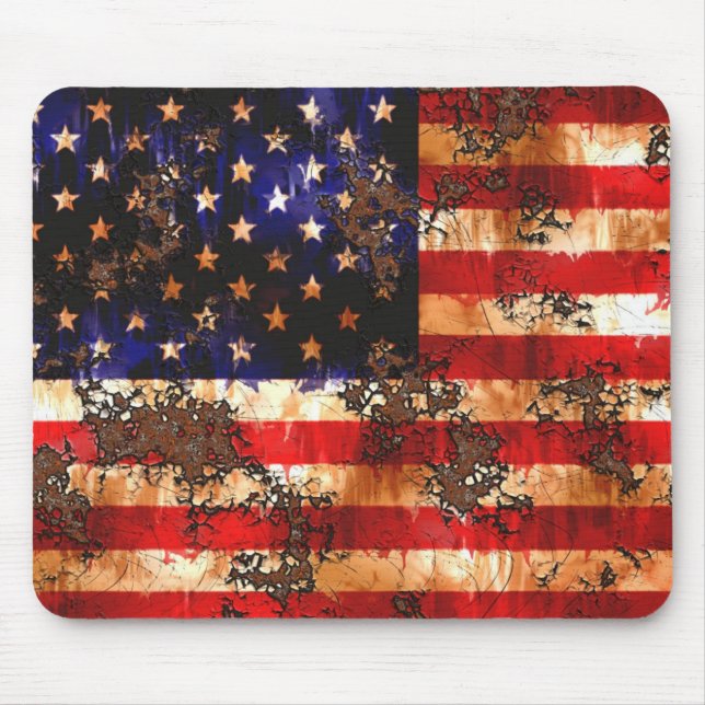 Distressed Flag Mouse Pad (Front)