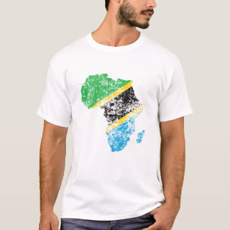 Distressed Flag of Tanzania on continent of Africa T-Shirt