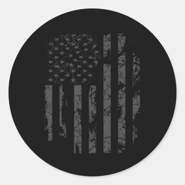 Distressed Flag Usa Military Classic Round Sticker (Front)
