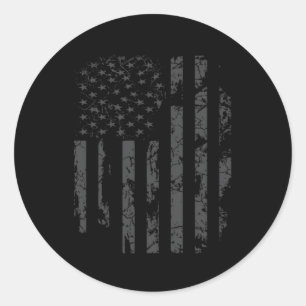 Distressed Flag Usa Military Classic Round Sticker