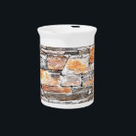 Distressed Flagstone natural stone pattern bricks Drink Pitcher<br><div class="desc">A neutral toned,  multi-colored flagstone design.</div>