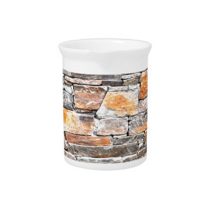 Distressed Flagstone natural stone pattern bricks Drink Pitcher
