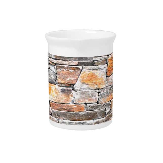 Distressed Flagstone natural stone pattern bricks Drink Pitcher (Front)
