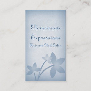 Distressed Floral Business Card, Light Blue Card