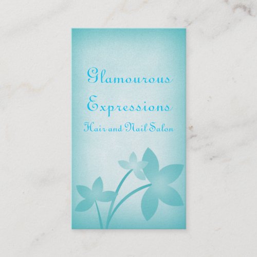Distressed Floral Business Card Turquoise Business Card