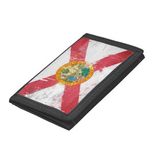 Distressed Florida Flag Trifold Wallet