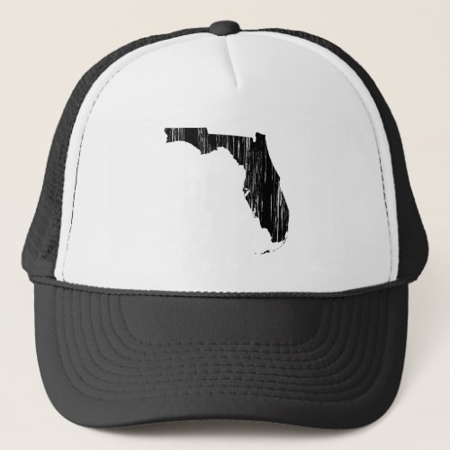 Distressed Florida State Outline Trucker Hat