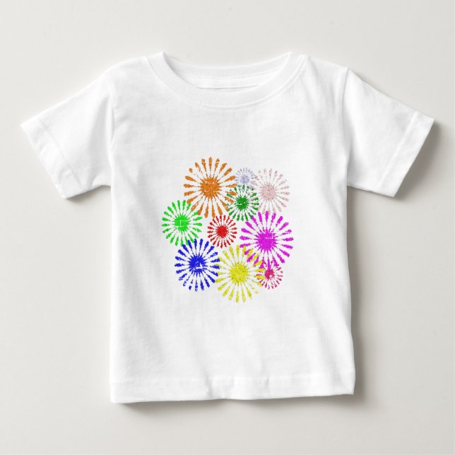 Distressed Flower Burst Baby T-Shirt (Front)