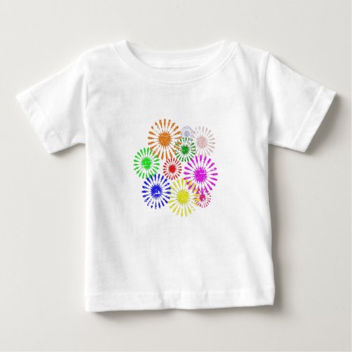 Distressed Flower Burst Baby T_Shirt