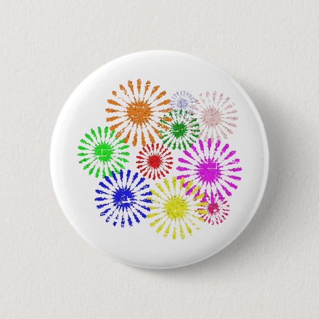 Distressed Flower Burst Button (Front)
