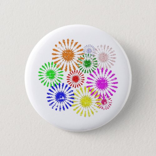 Distressed Flower Burst Button