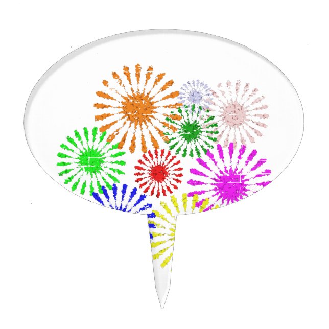 Distressed Flower Burst Cake Topper (Front)