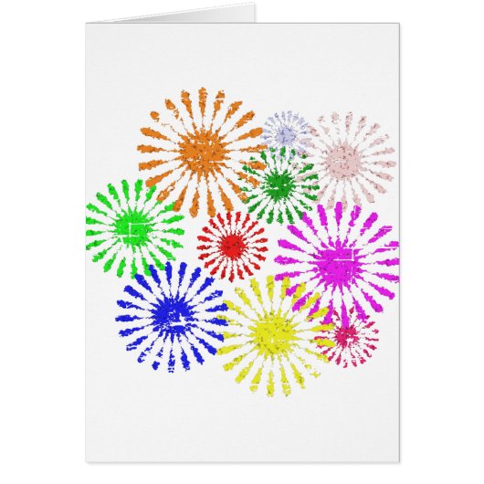 Distressed Flower Burst Cards (Front)