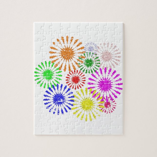 Distressed Flower Burst Jigsaw Puzzle (Vertical)