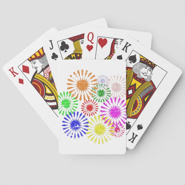 Distressed Flower Burst Poker Cards (Back)