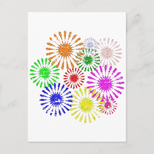 Distressed Flower Burst Postcard