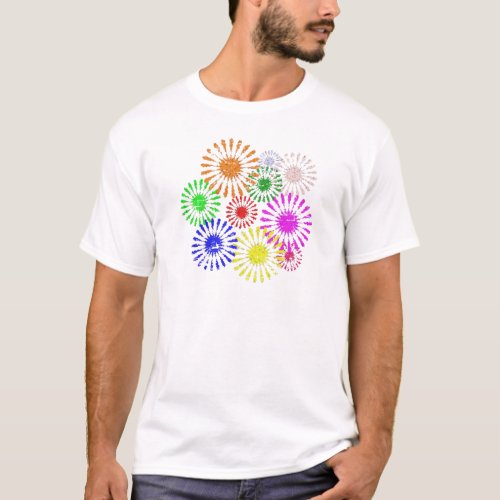 Distressed Flower Burst T_Shirt