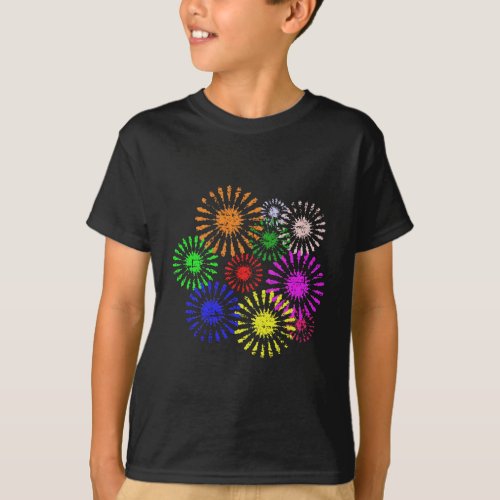 Distressed Flower Burst T_Shirt