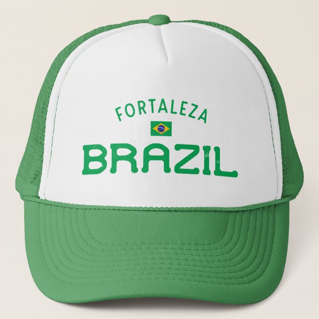 Distressed Fortaleza Brazil Trucker Hat (Front)
