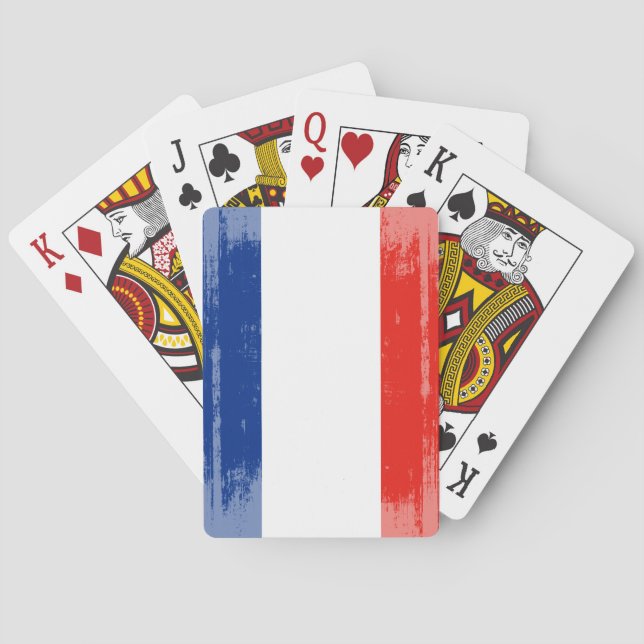 DISTRESSED FRANCE FLAG .png Poker Cards (Back)