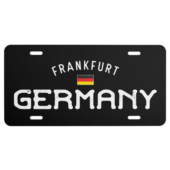 Distressed Frankfurt Germany License Plate (Front)