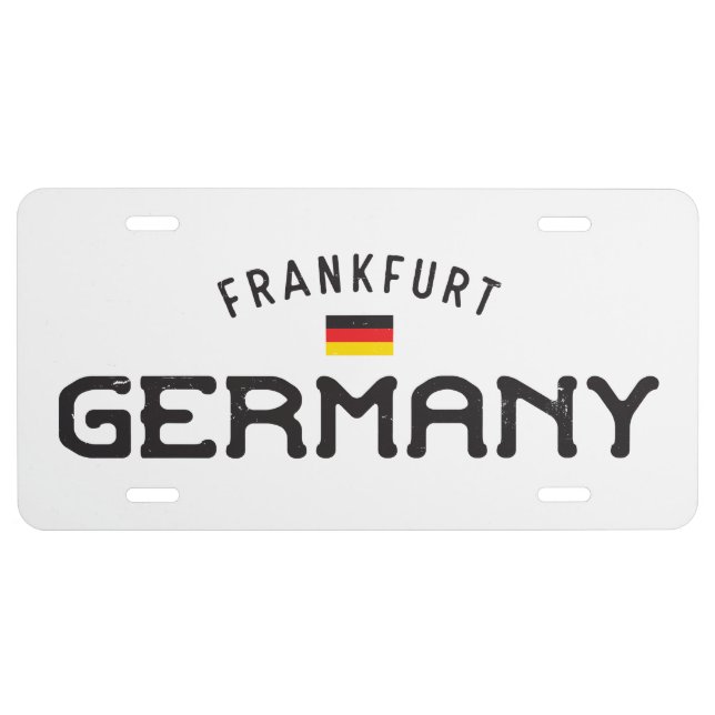 Distressed Frankfurt Germany License Plate (Front)
