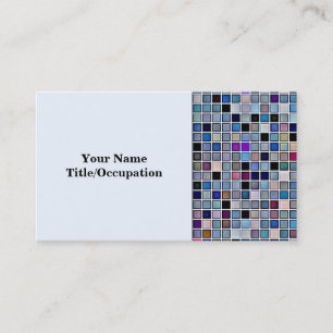 Distressed Funky Blue 'Bathroom Tiles' Pattern Business Card