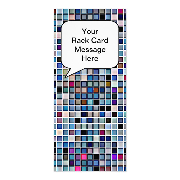 Distressed Funky Blue 'Bathroom Tiles' Pattern Rack Card Template
